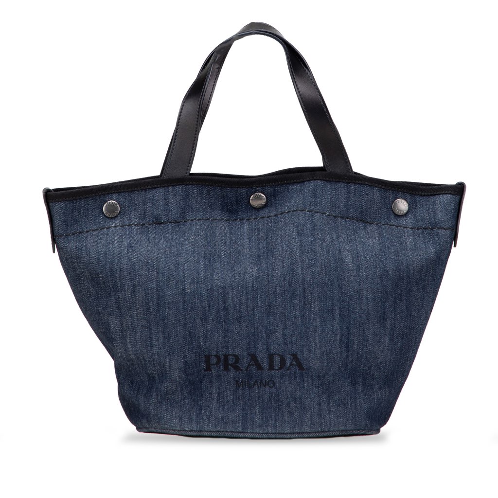 Prada Denim Logo Satchel