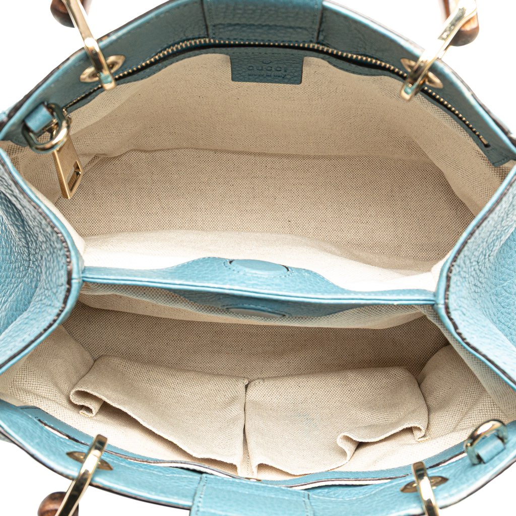 Gucci Small Calfskin Bamboo Shopper Satchel - 4