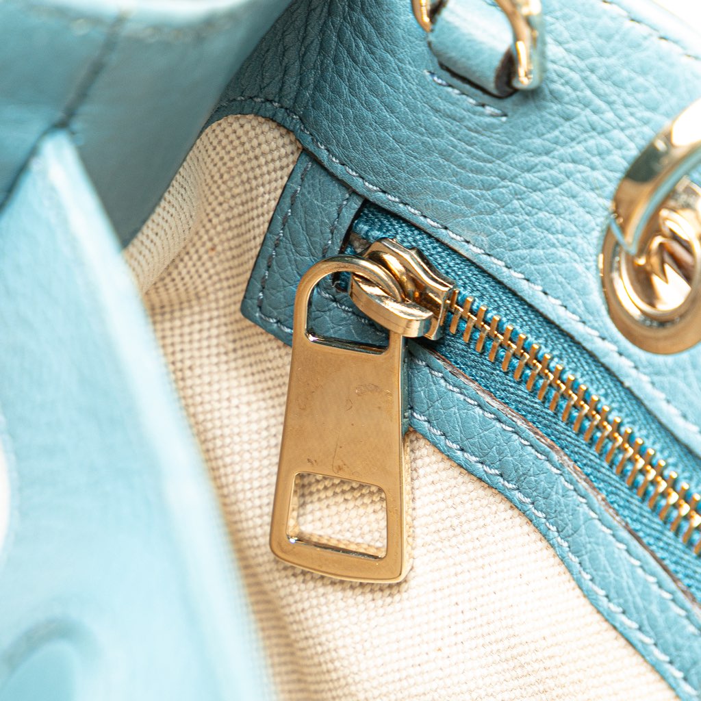 Gucci Small Calfskin Bamboo Shopper Satchel - Image 10