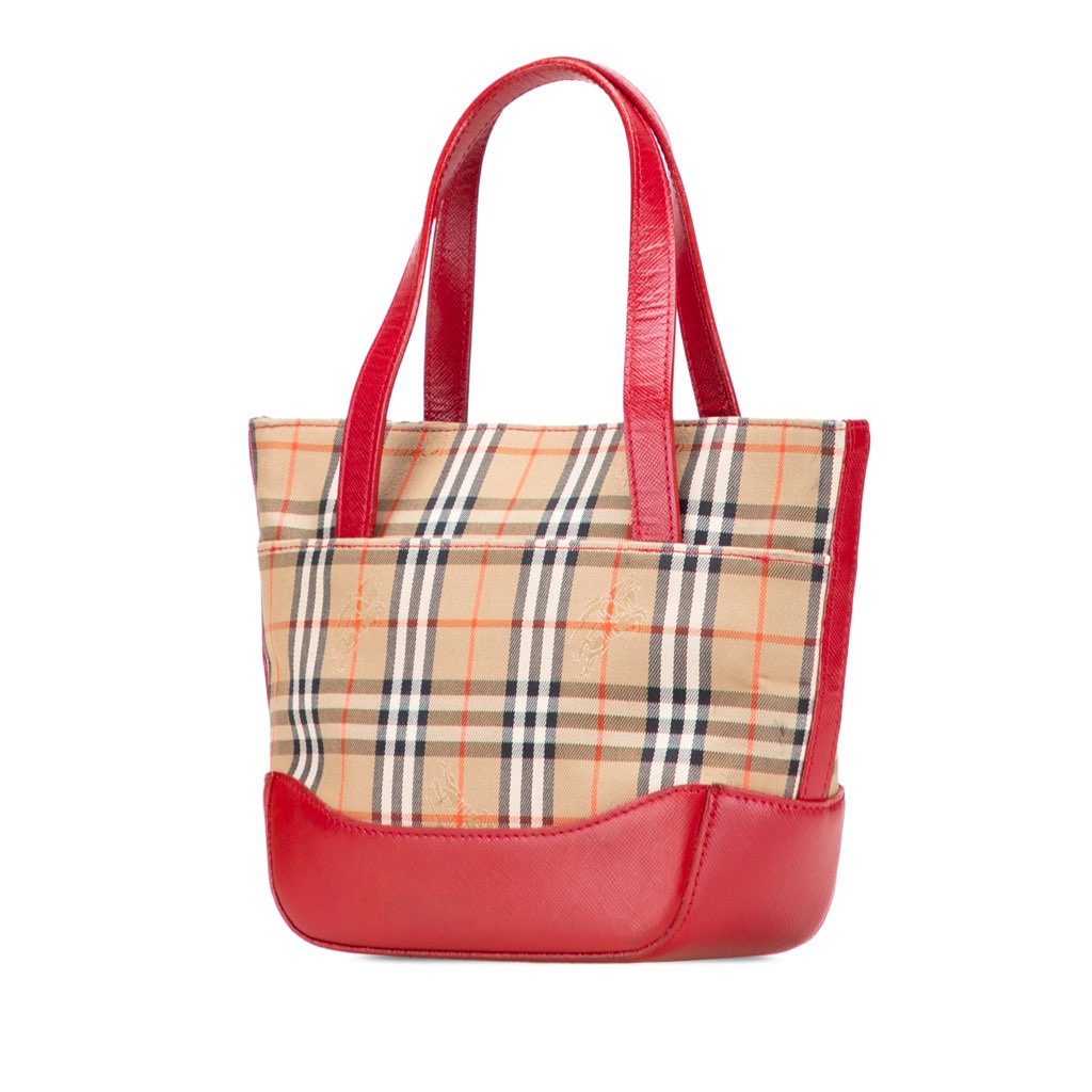 Burberry Haymarket Check Canvas Handbag - Back view