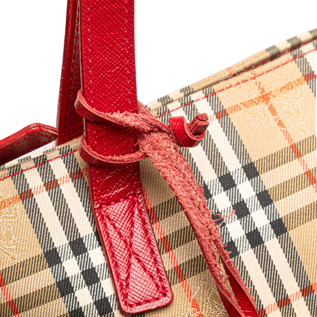 Burberry Haymarket Check Canvas Handbag - Image 10