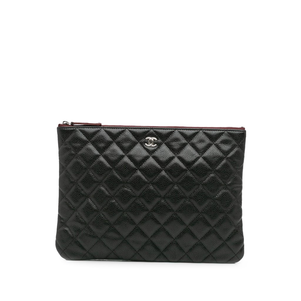 Chanel Medium Quilted Caviar O Case Clutch