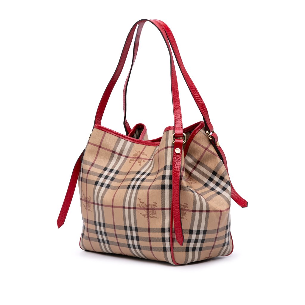 Burberry Small Haymarket Check Coated Canvas Canterbury Tote - Back view
