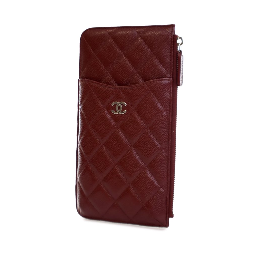 Chanel CC Quilted Caviar Flat Phone Case Wallet Pouch - 2