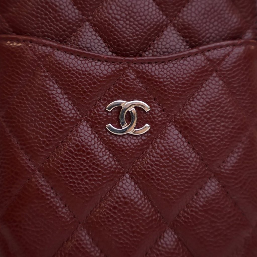 Chanel CC Quilted Caviar Flat Phone Case Wallet Pouch - 5