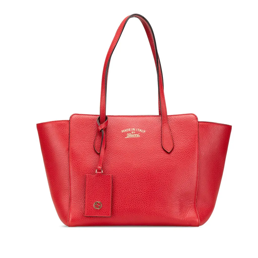 Gucci Medium Leather Swing Tote Red Leather Very good - Front View