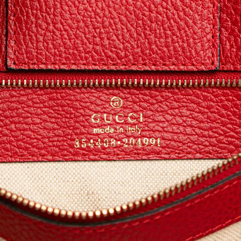 Gucci Medium Leather Swing Tote Red Leather Very good - Box View