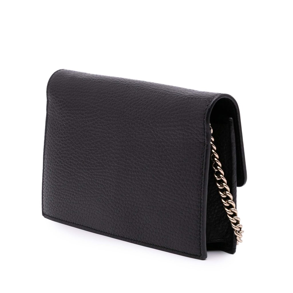 Gucci Leather Interlocking G Dollar Wallet on Chain - 2