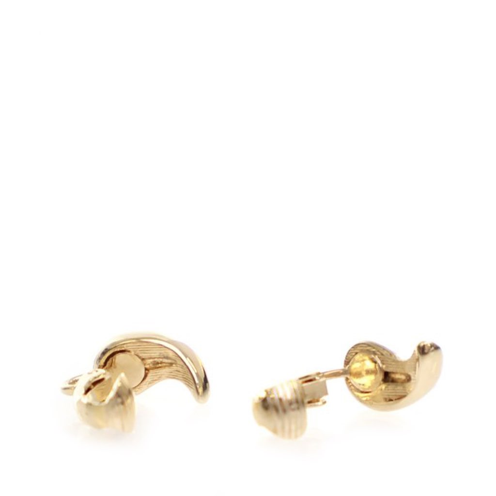 Dior Gold Plated Rhinestone Clip On Earrings - 3