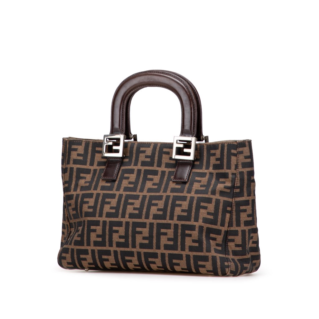Fendi Small Zucca Canvas Twins Tote - Back view