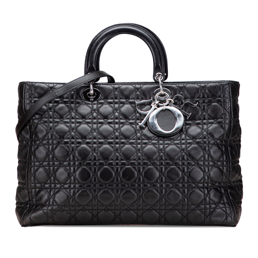 Dior XL Lambskin Cannage Lady Dior
