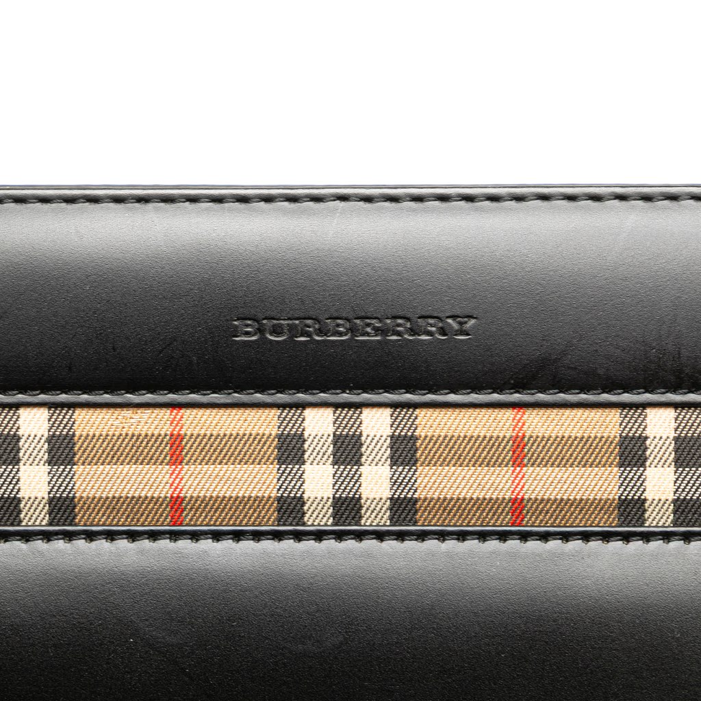 Burberry House Check Trimmed Leather Tote - 5