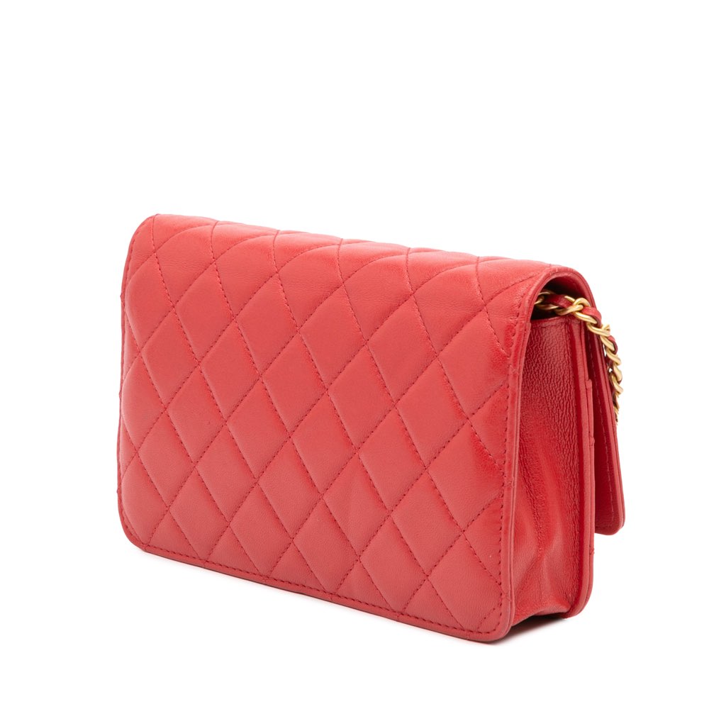 Chanel Quilted Lambskin 19 Wallet on Chain - Back view