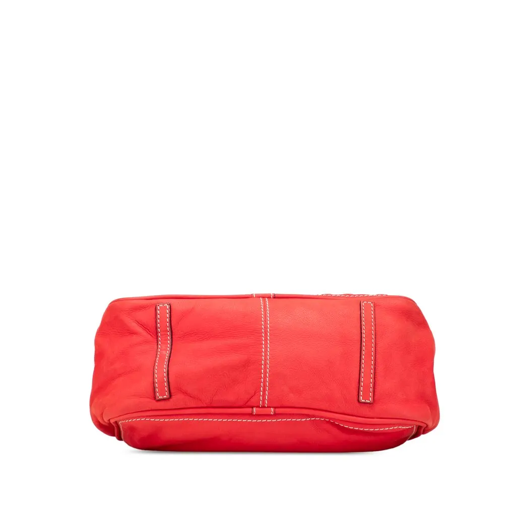 Loewe Nubuck Anagram Madrid Fringe Shoulder Bag Red Leather Very good - Inside View