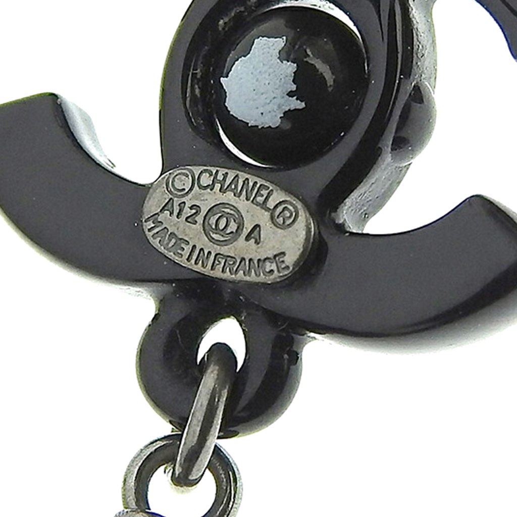 Chanel CC Plastic Drop Push Back Earrings - 3