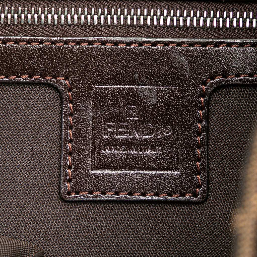 Fendi Zucca Canvas Shoulder Bag - Side view