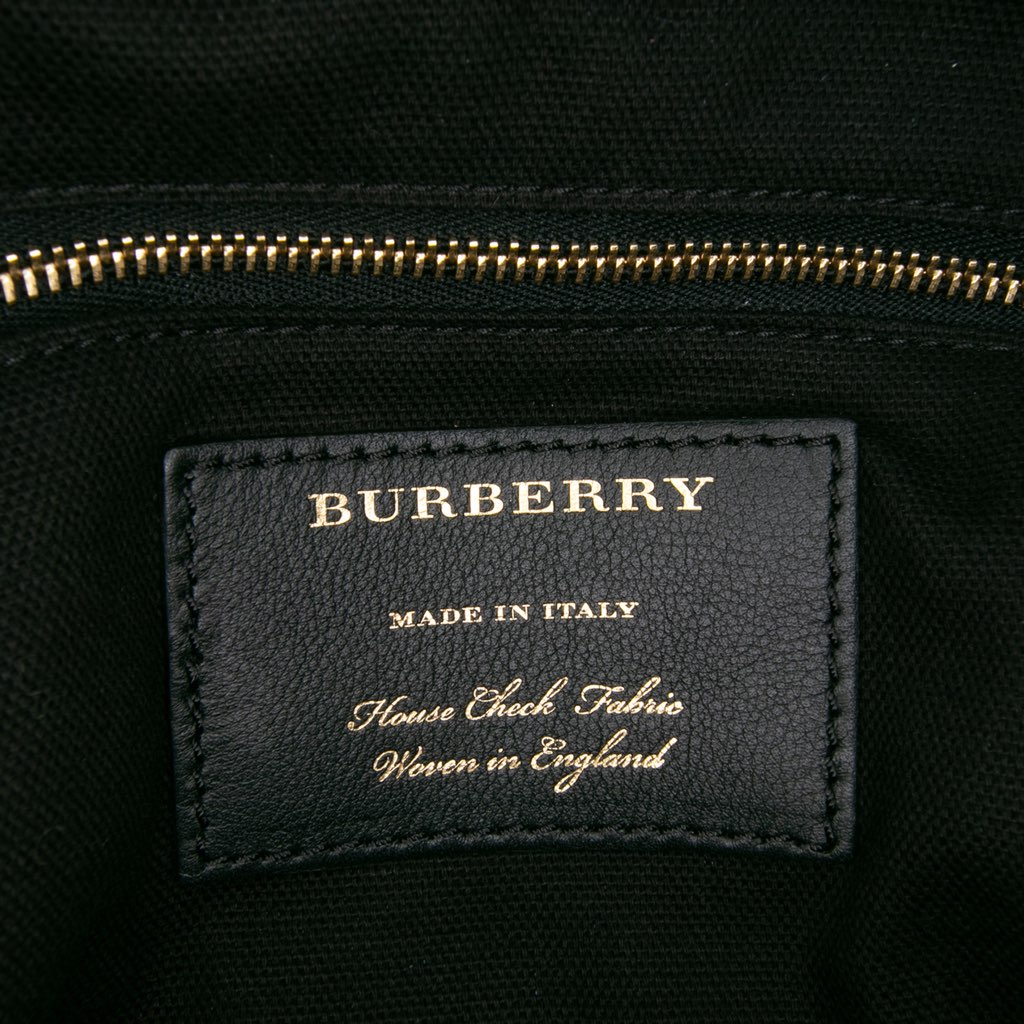 Burberry Grained Calfskin and House Check Canvas Canterbury Tote - 5