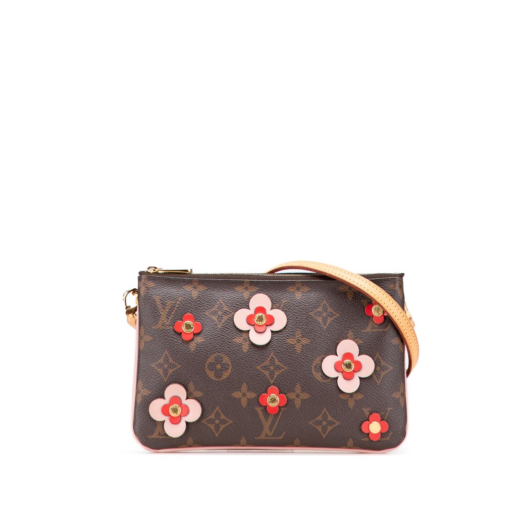 Louis Vuitton Monogram Blooming Flowers Double Zip Pochette