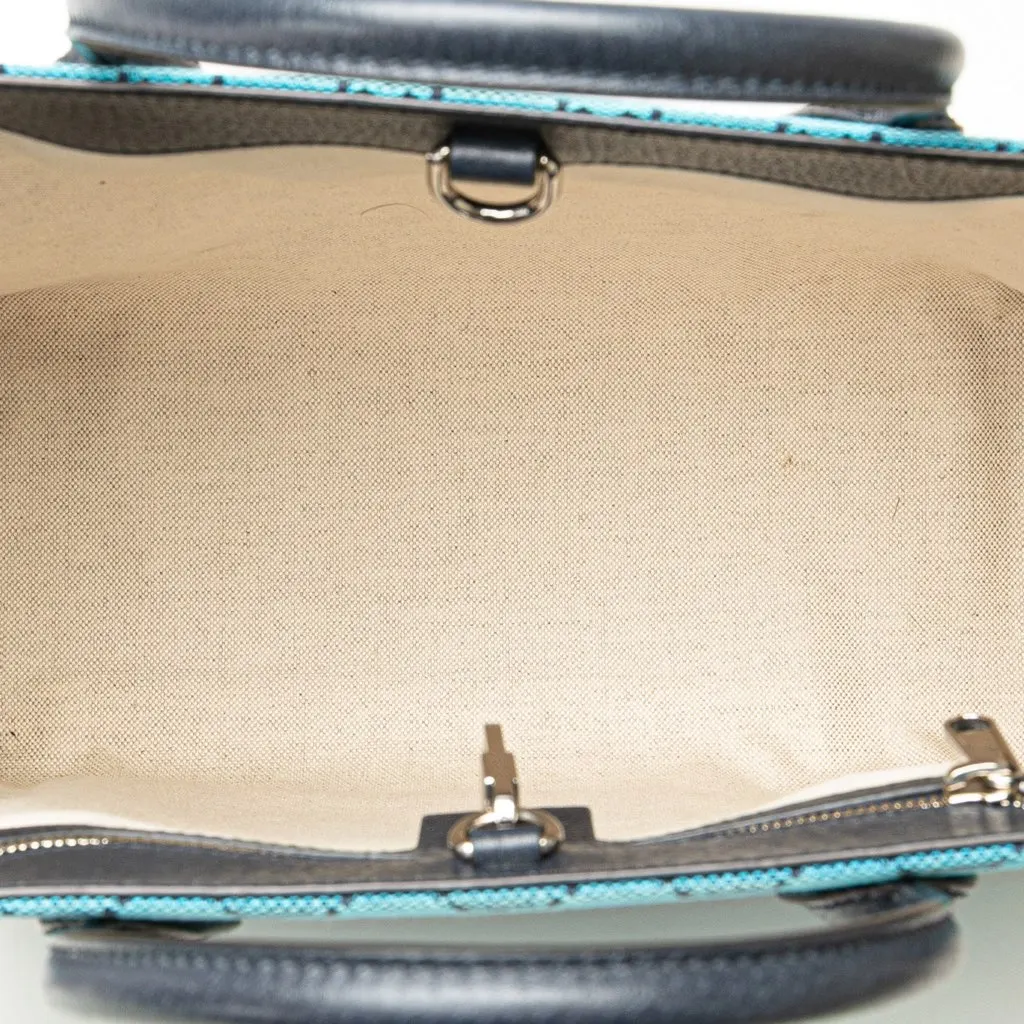 Gucci Small GG Canvas Interlocking G Tote Blue Canvas Very good - Model View