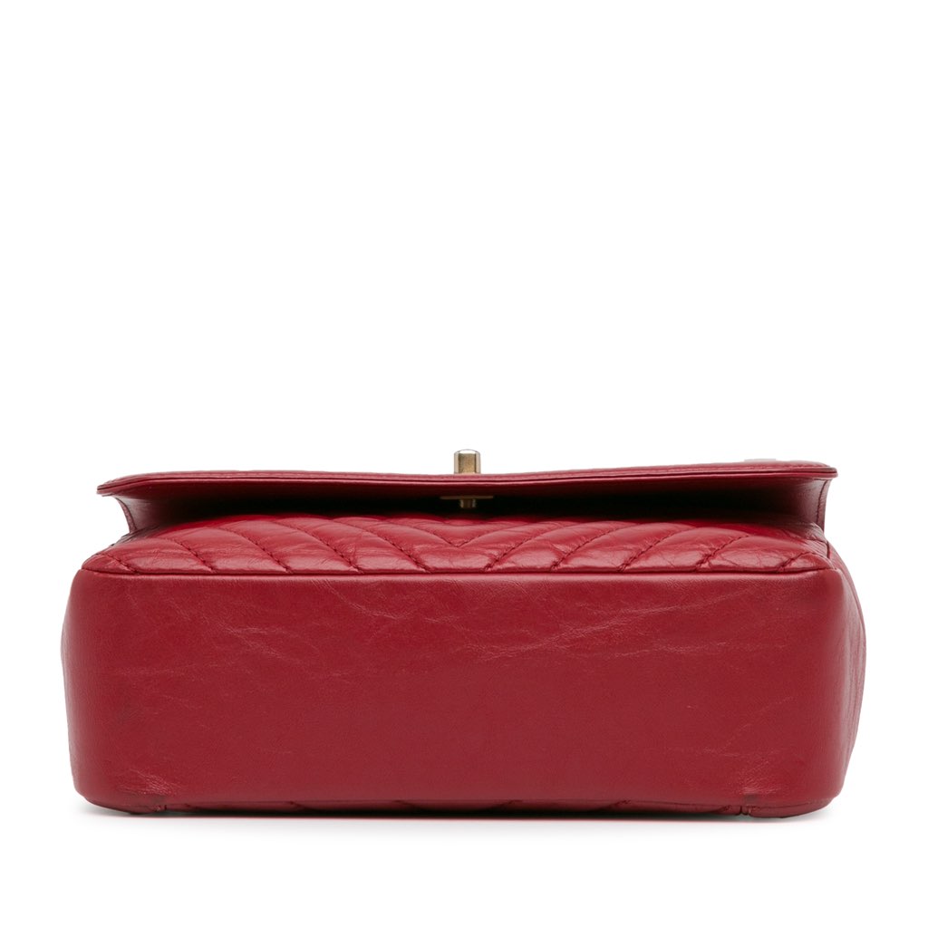 Chanel CC Chevron Calfskin Top Handle Flap - 4