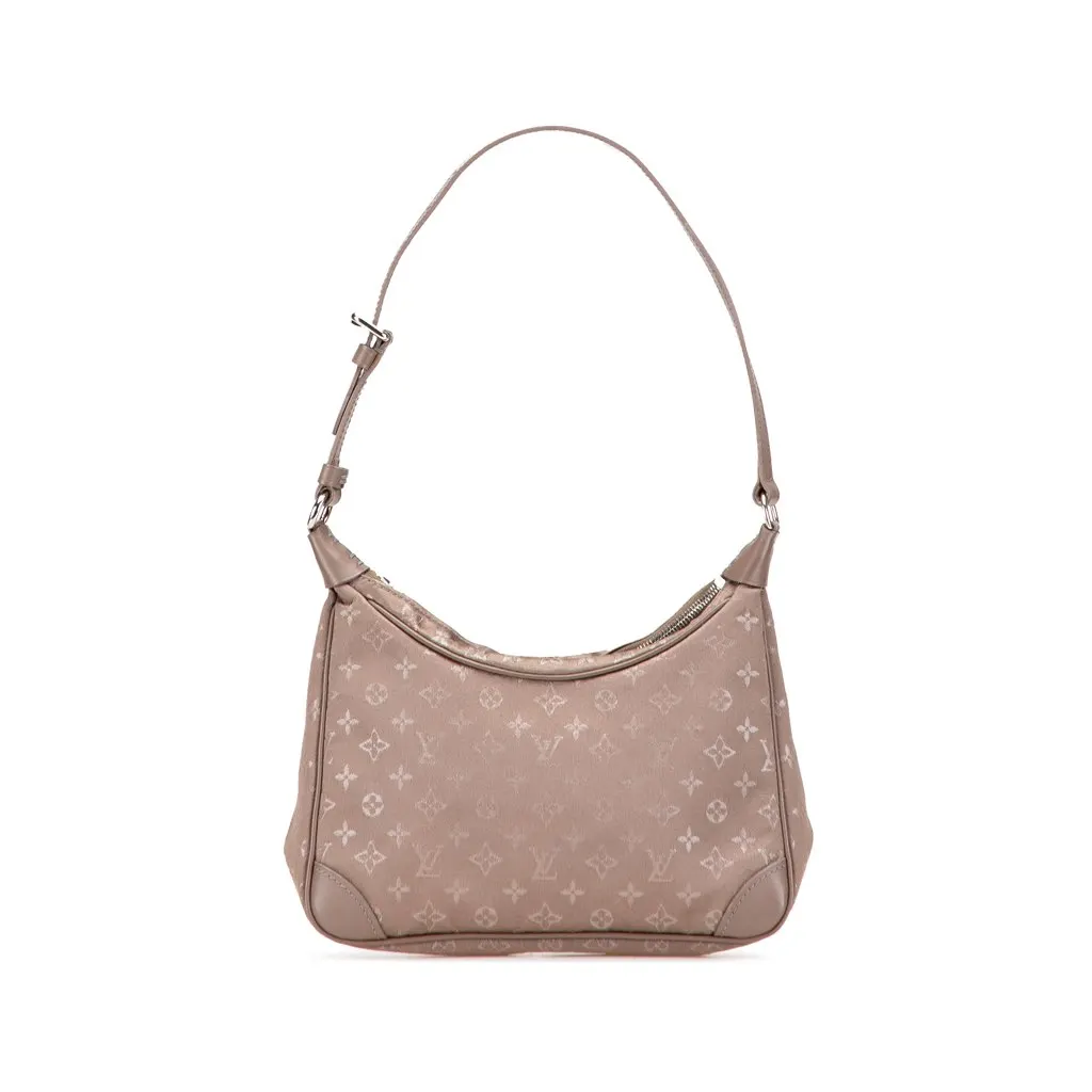 Louis Vuitton Monogram Satin Mini Boulogne Brown Satin Very good - Front View