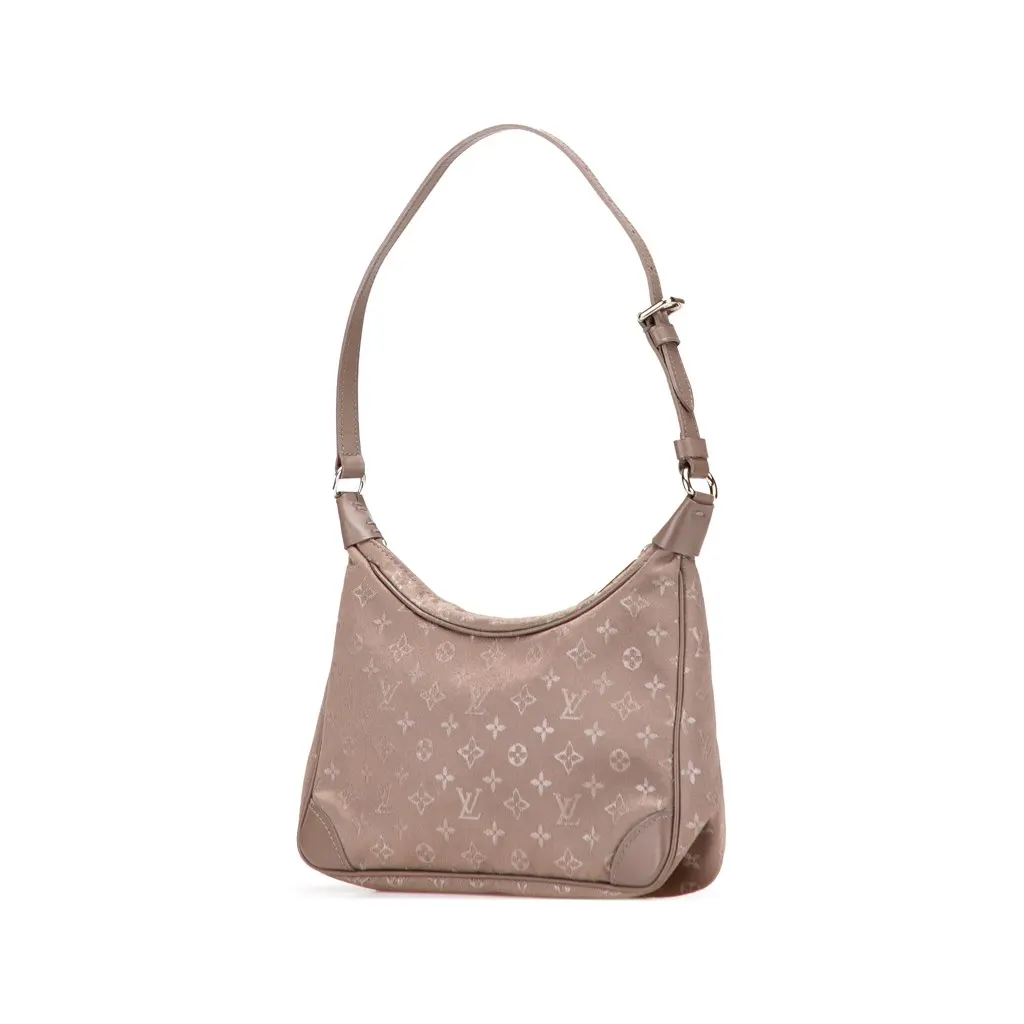Louis Vuitton Monogram Satin Mini Boulogne Brown Satin Very good - Back View