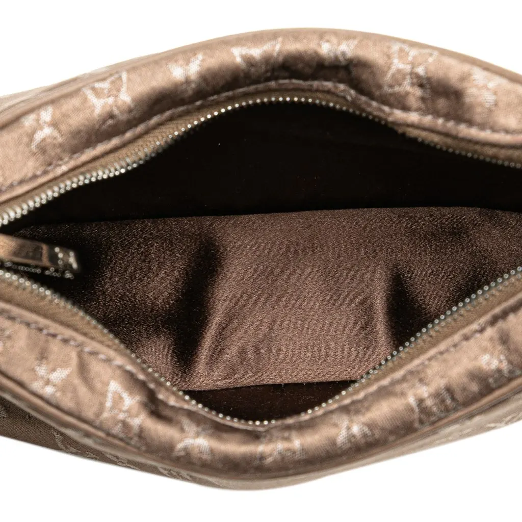 Louis Vuitton Monogram Satin Mini Boulogne Brown Satin Very good - Model View