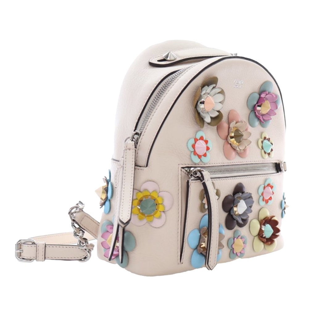 Fendi Mini Leather Vitello By The Way Flowerland Backpack - 2