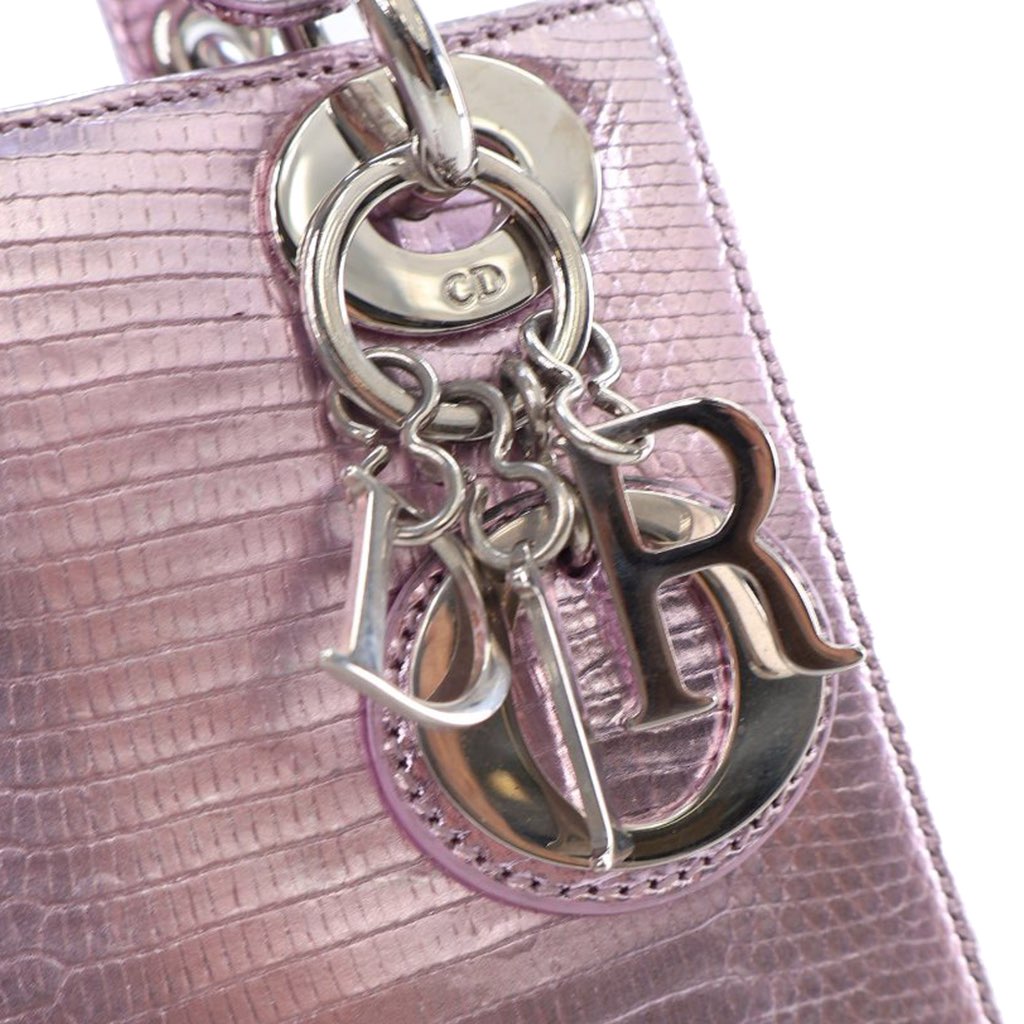 Dior Mini Metallic Lizard Leather Lady Dior - 4