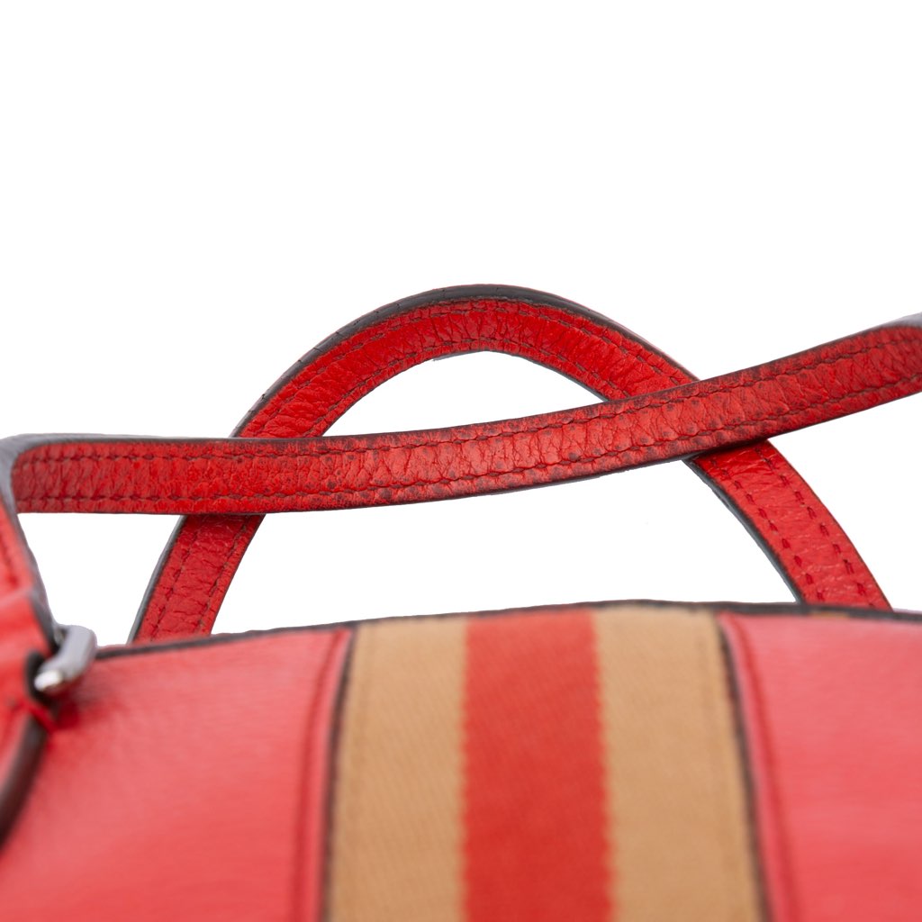 Gucci Mini Leather Web Dome Satchel - Image 12