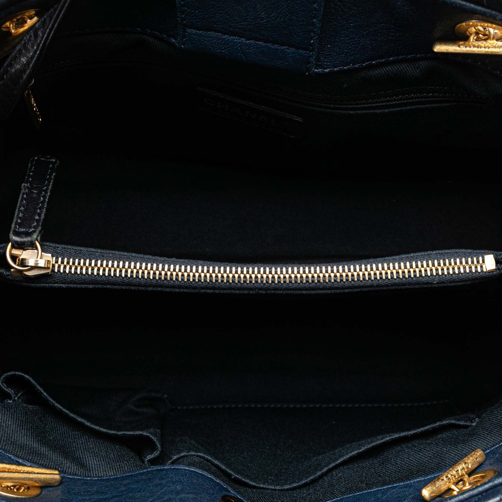 Chanel Medium Chevron Wrinkled Lambskin Medallion Charm Tote - 4