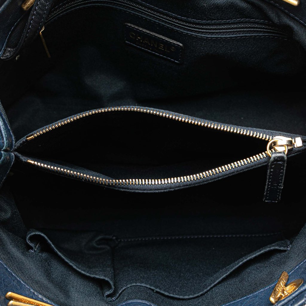 Chanel Medium Chevron Wrinkled Lambskin Medallion Charm Tote - 5