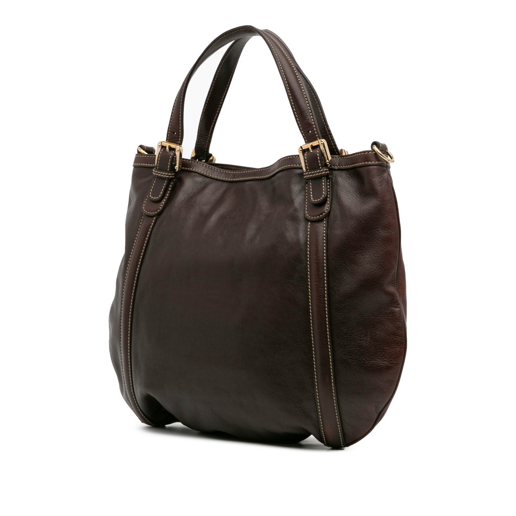 Gucci Medium Leather Web Britt Satchel - 2