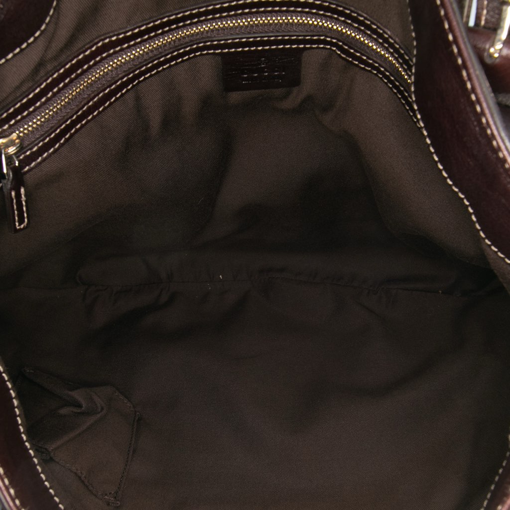 Gucci Medium Leather Web Britt Satchel - 4