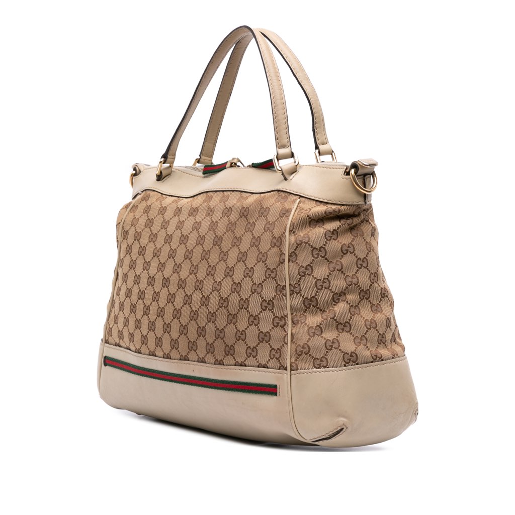 Gucci GG Canvas Web Mayfair Satchel - Back view