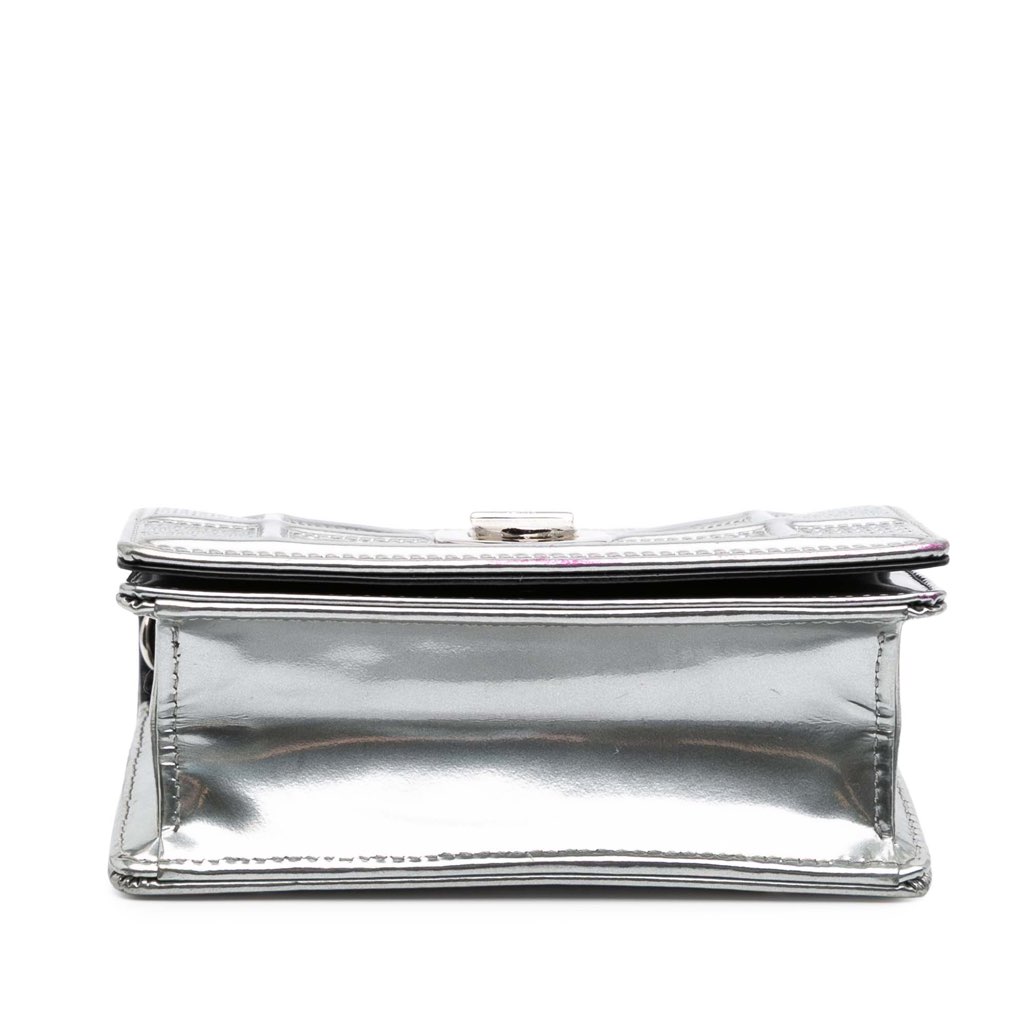 Dior Baby Metallic Patent Microcannage Diorama Flap - 3