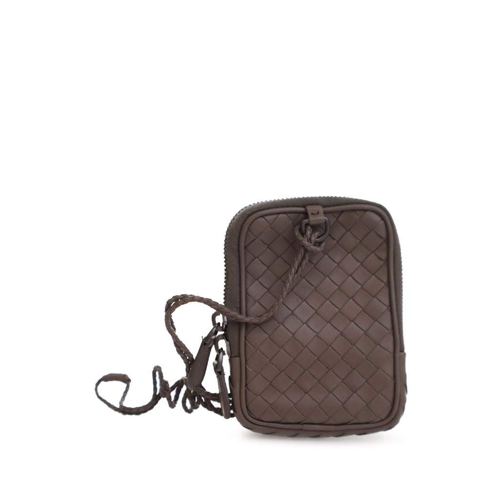 Bottega Veneta Nano Lambskin Intrecciato Zip Tech Case Lanyard - 2