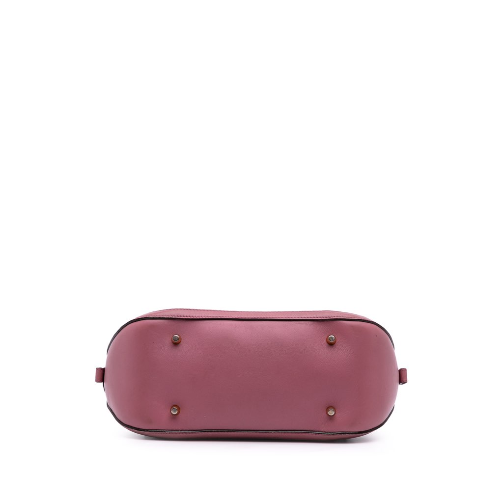 Burberry Small Leather Trimmed House Check Canvas Bridle Orchard Satchel - Image 6