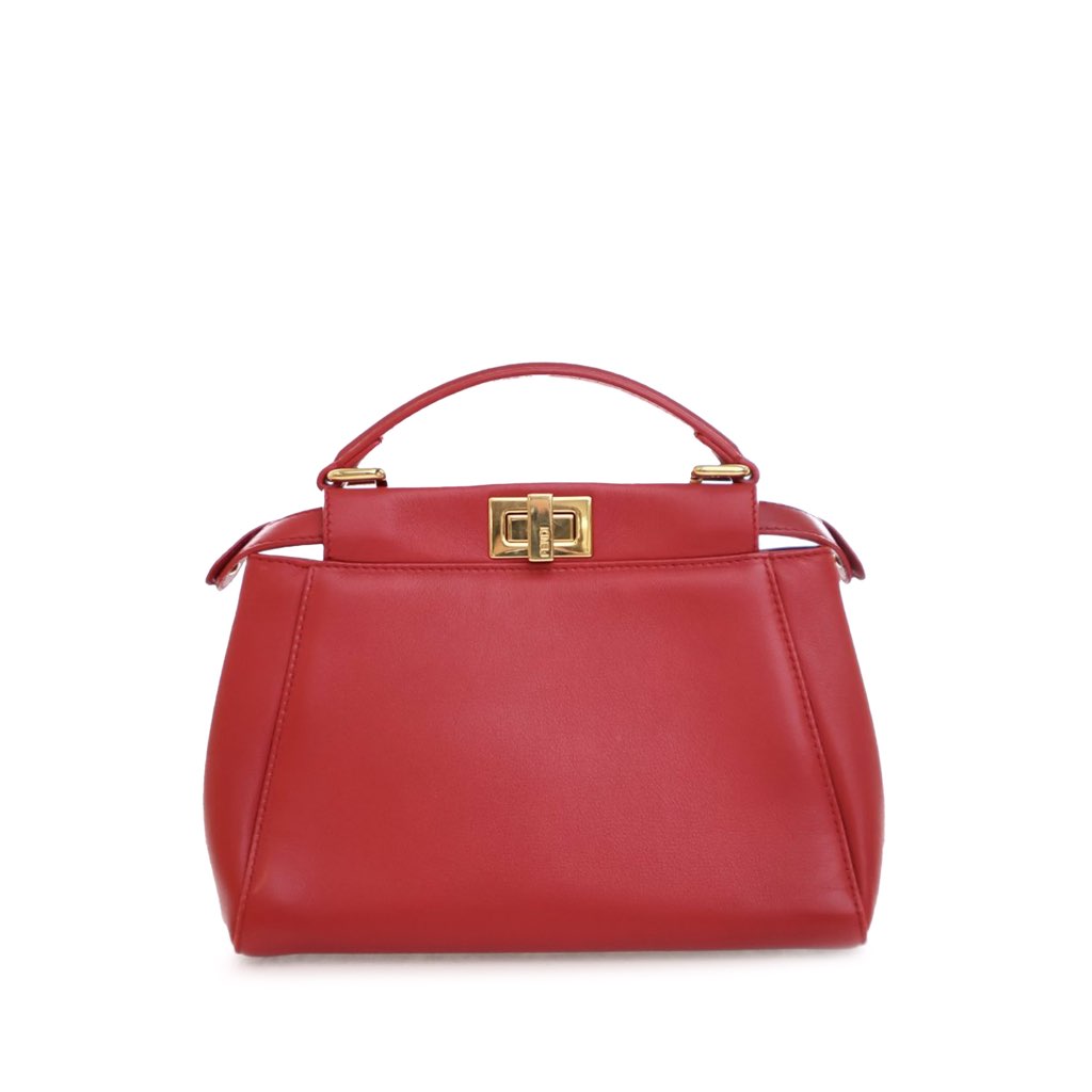 Fendi Mini Leather Flowerland Peekaboo Satchel - 2