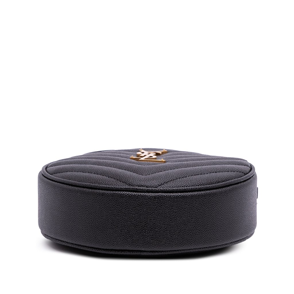 Saint Laurent Grain De Poudre Chevron Round Vinyle Camera Bag - Image 6