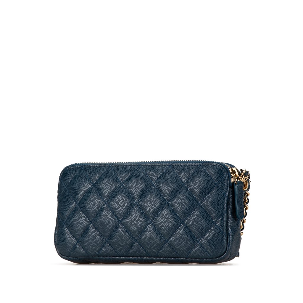 Chanel Quilted Caviar Clutch with Chain - 2