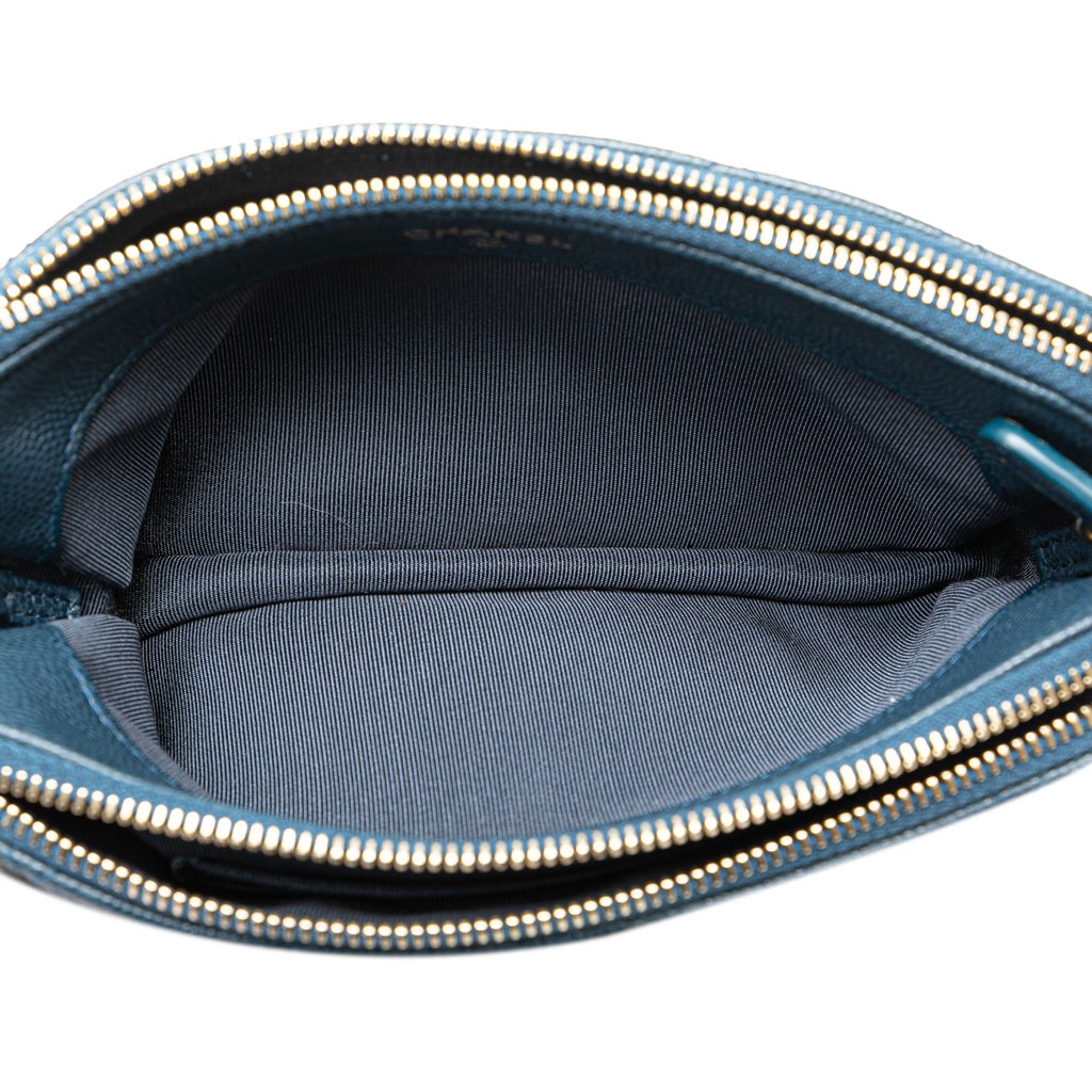 Chanel Quilted Caviar Clutch with Chain - 4