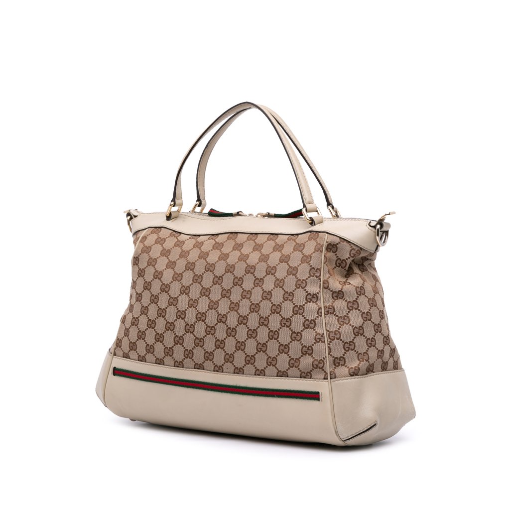 Gucci GG Canvas Web Mayfair Satchel - Back view