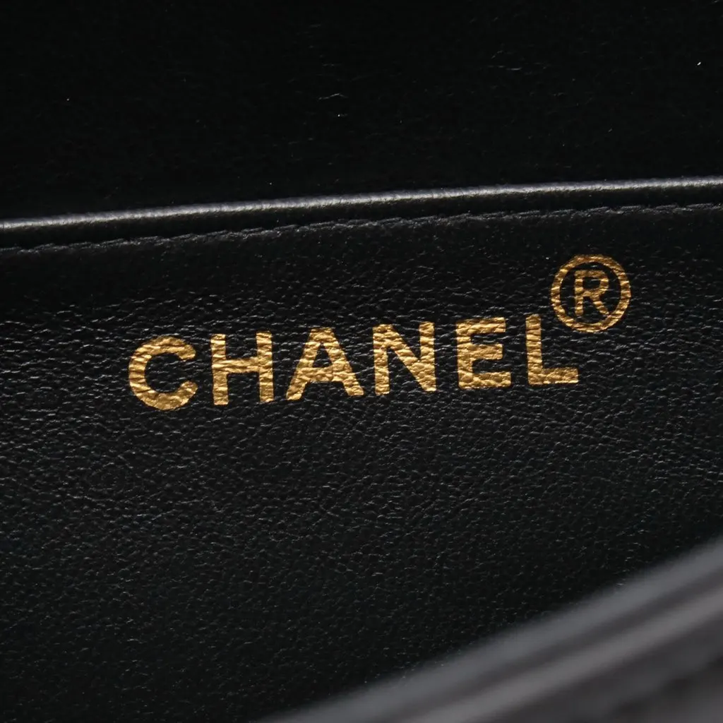 Chanel CC Quilted Lambskin Flap Briefcase Black Leather Good - Model View