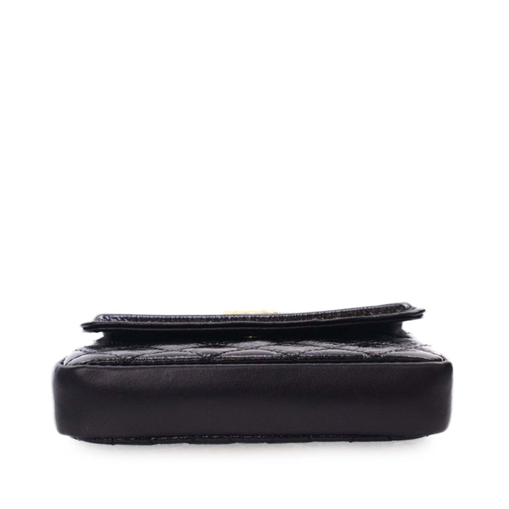 Chanel Mini Quilted Aged Calfskin Card Holder On Chain Belt Bag - 5