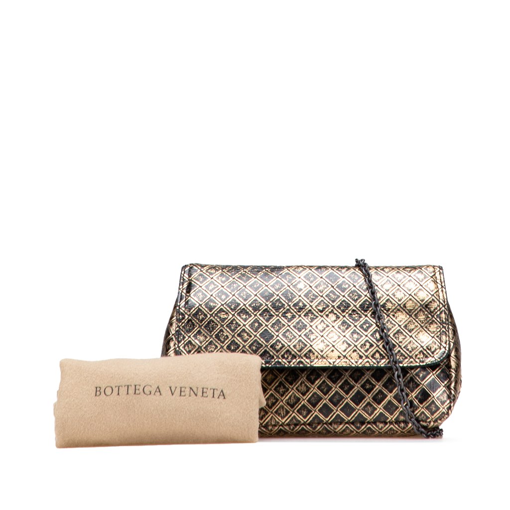 Bottega Veneta Metallic Calfskin Intrecciomirage Chain Flap Crossbody - Image 11