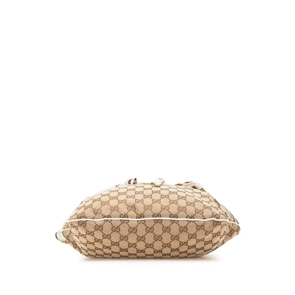 Gucci GG Canvas Positano Hobo Brown Canvas Good - Inside View
