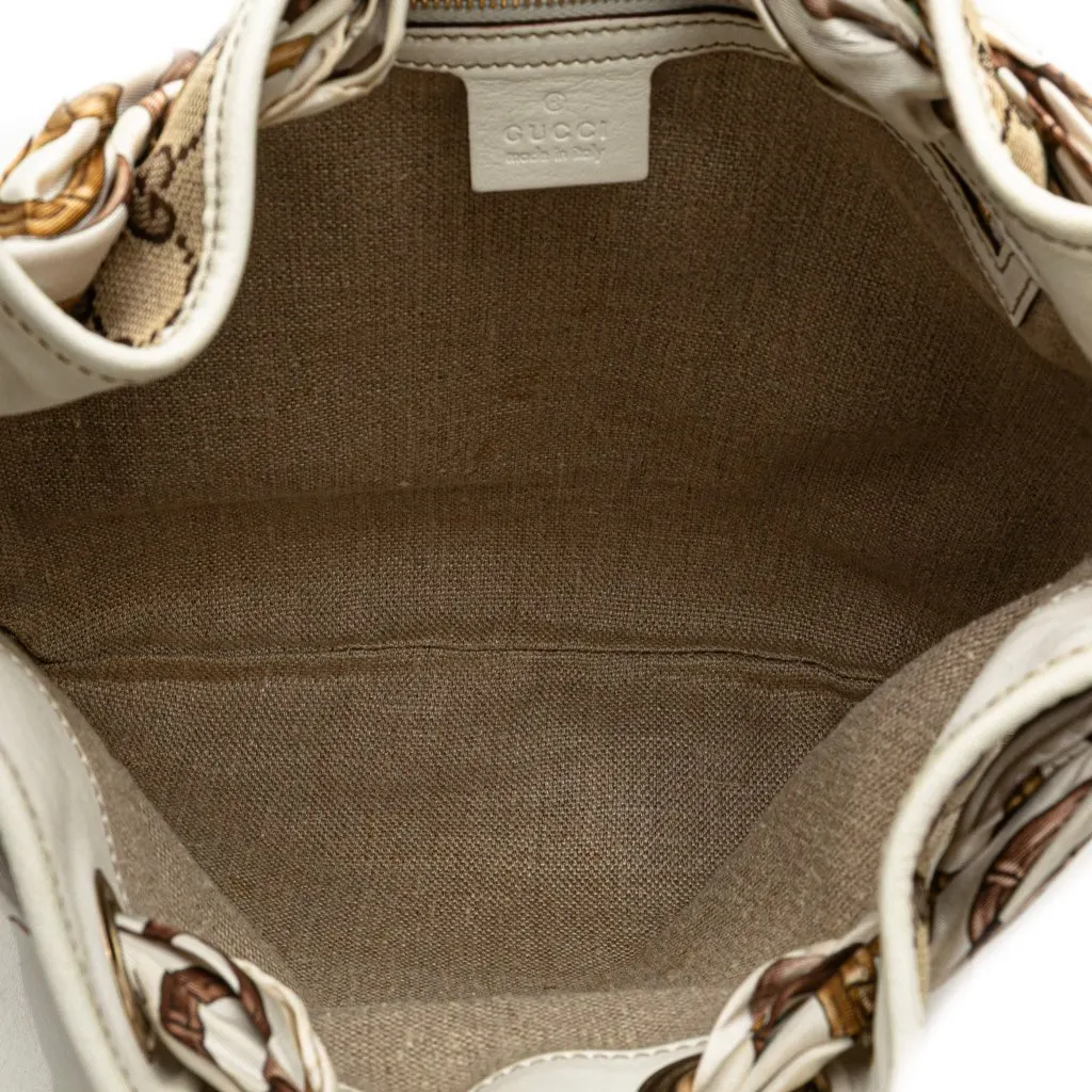 Gucci GG Canvas Positano Hobo Brown Canvas Good - Model View