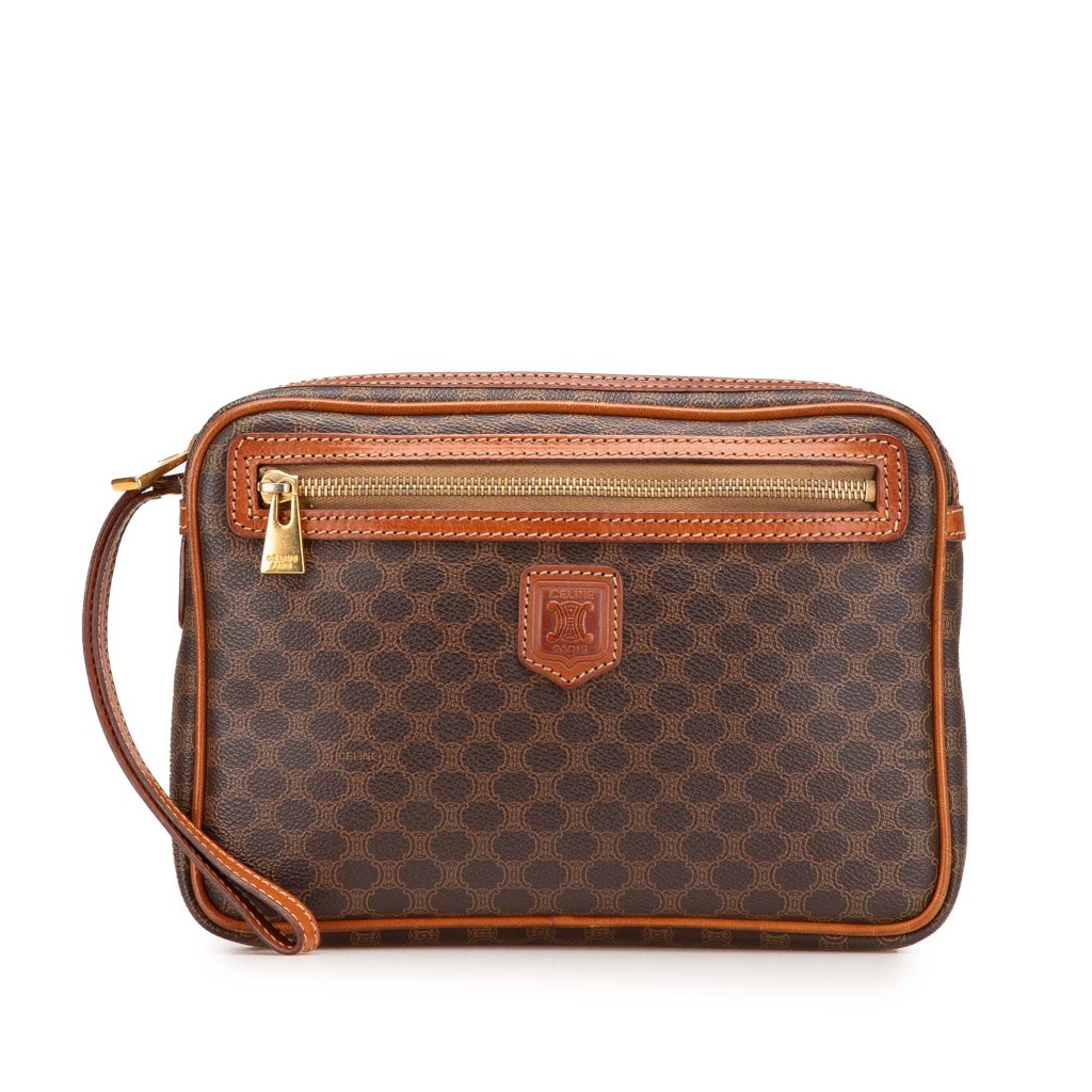 Celine Macadam Coated Canvas Clutch