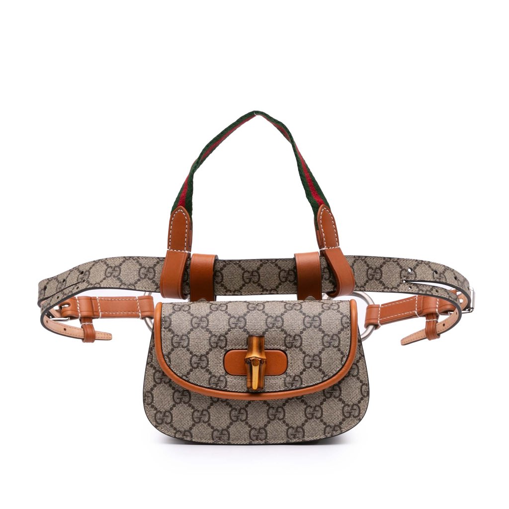 Gucci Mini GG Supreme Web Bamboo 1947 Belt Bag